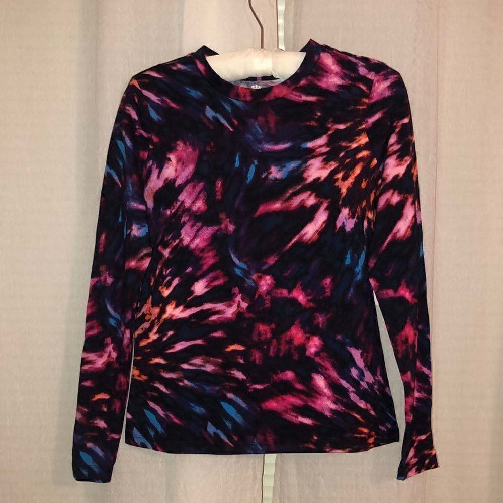 Juicy S Cotton Tie Dye Swirl Vibrant Multicolored Long Sleeve Tee